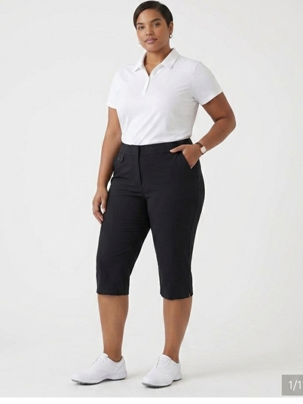 Izod Golf Capris Shorts Black Knee-Length Size 2